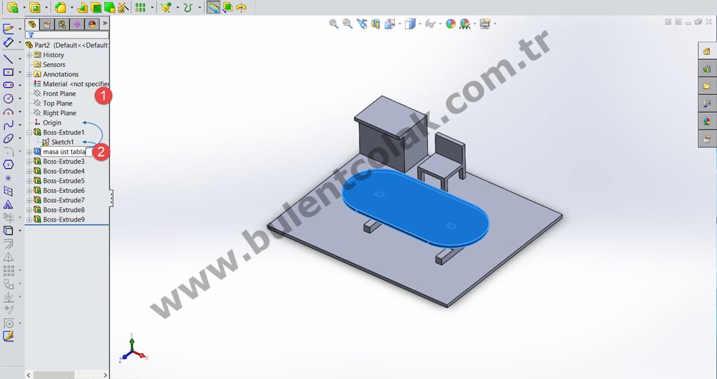 solidworks tek taslak üzerinden tasarım yönetimi
