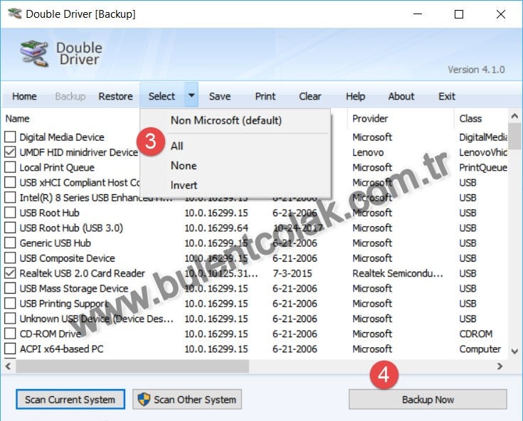 double driver ile driver yedekleme