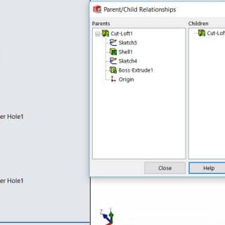 solidworks parent-child